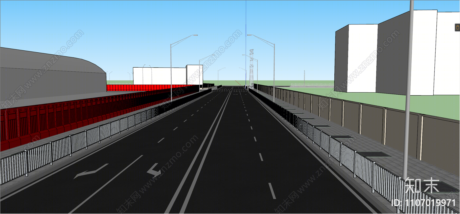 现代道路规划SU模型下载【ID:1107019971】