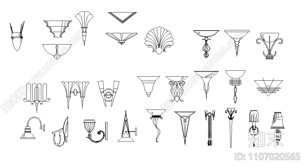 壁灯图例施工图下载【ID:1107020565】