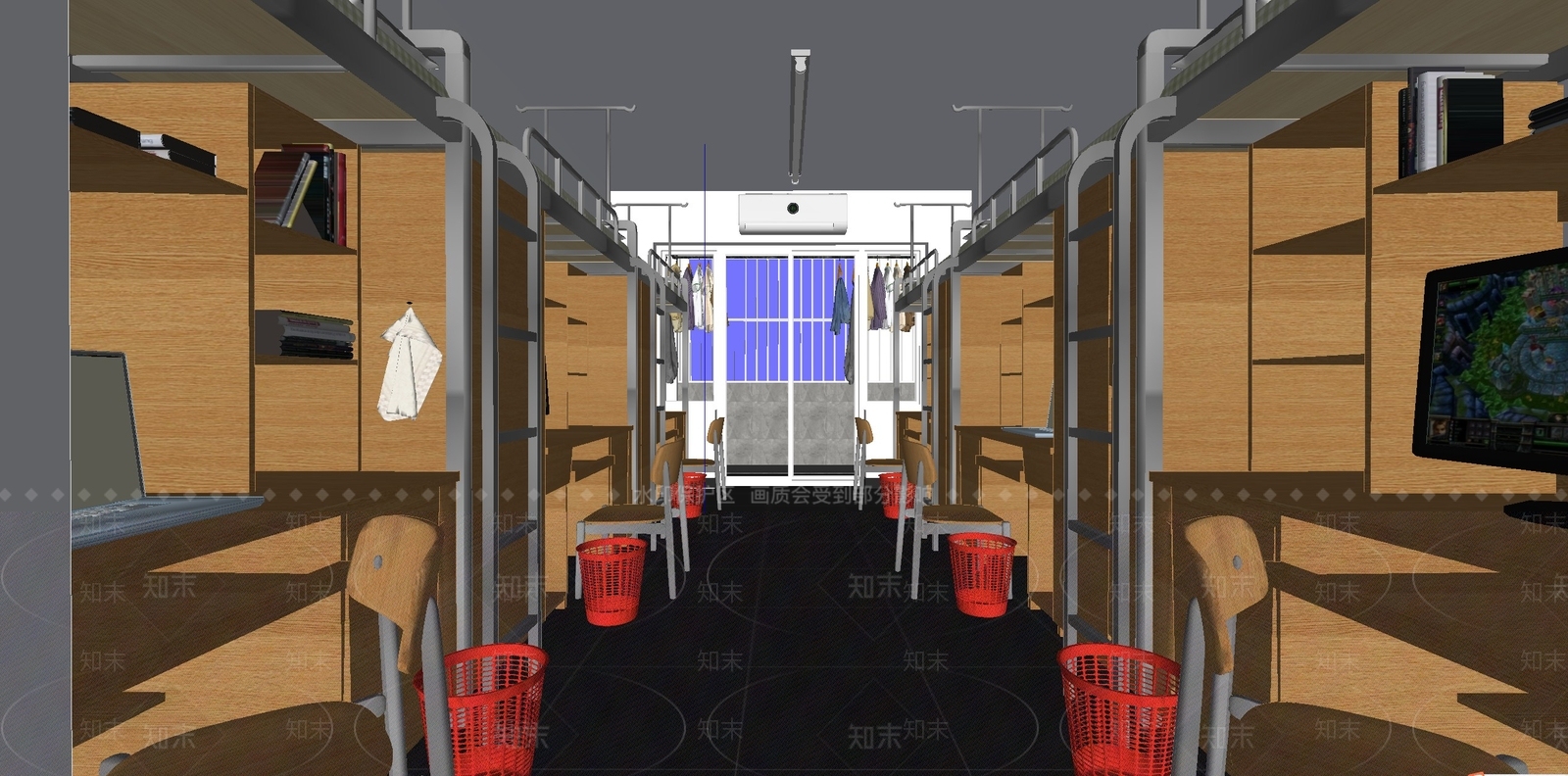 现代学校宿舍SU模型下载【ID:1107023122】