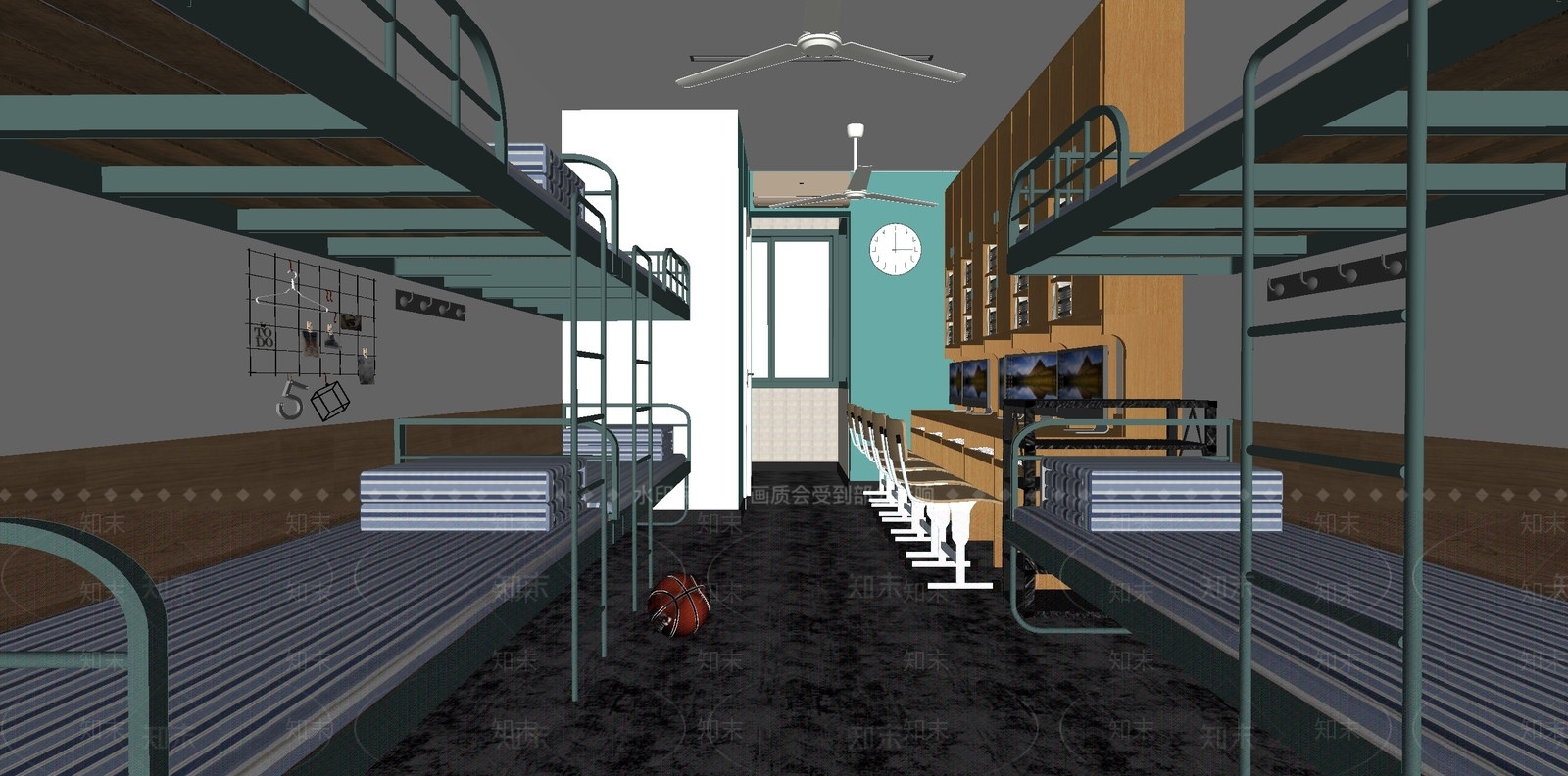 现代学校宿舍SU模型下载【ID:1107023114】