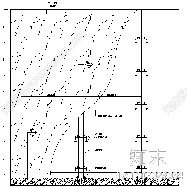 干挂石材墙面节点施工图下载【ID:1107023034】