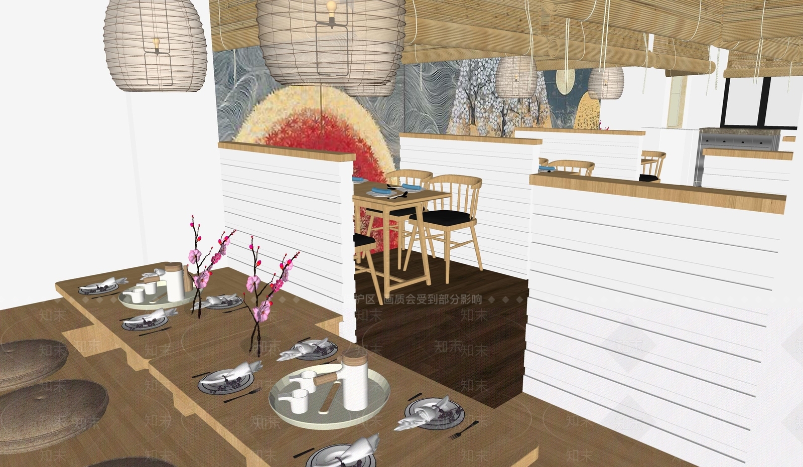 日式日料店SU模型下载【ID:1107024097】