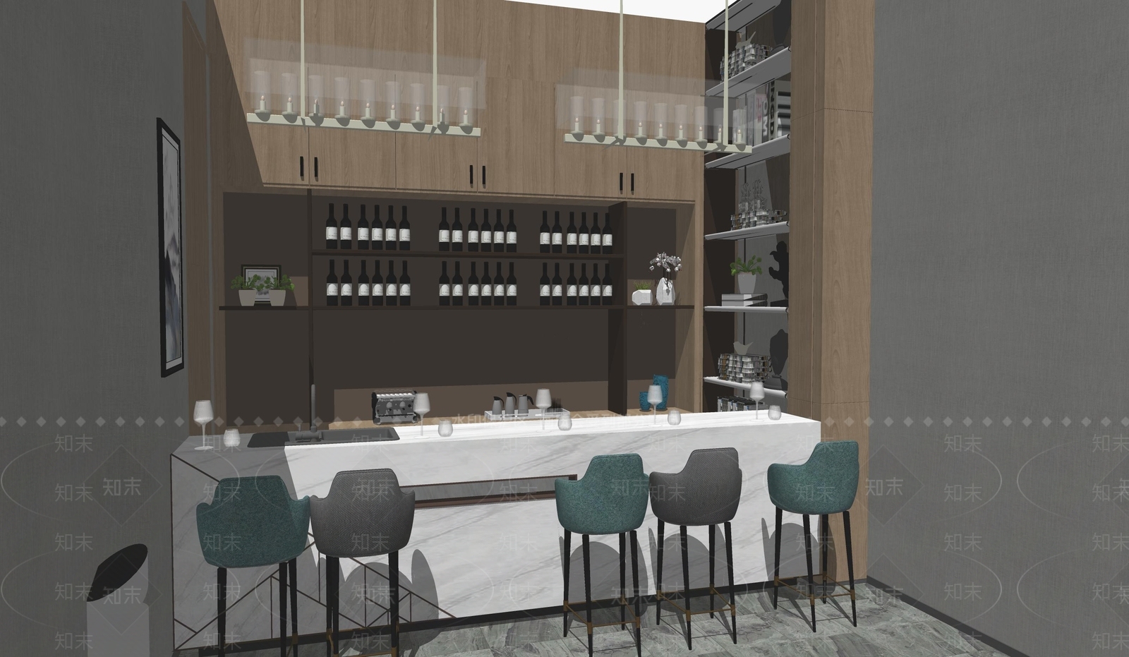 现代酒吧SU模型下载【ID:1107024545】