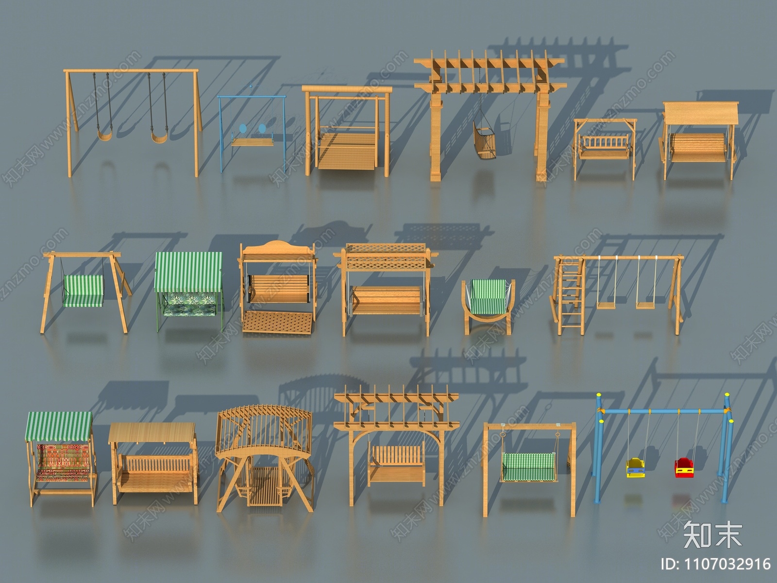 现代秋千SU模型下载【ID:1107032916】