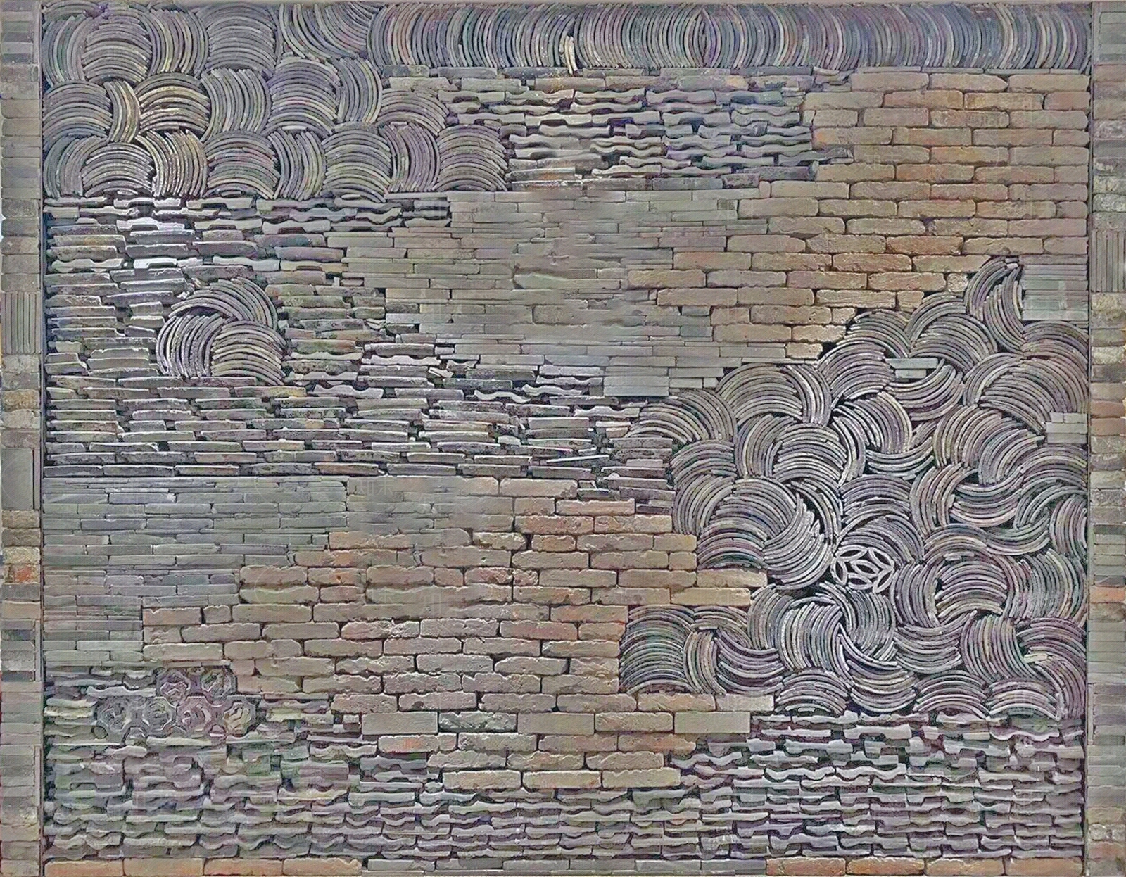 青砖旧瓦墙体贴图下载【ID:1107034736】