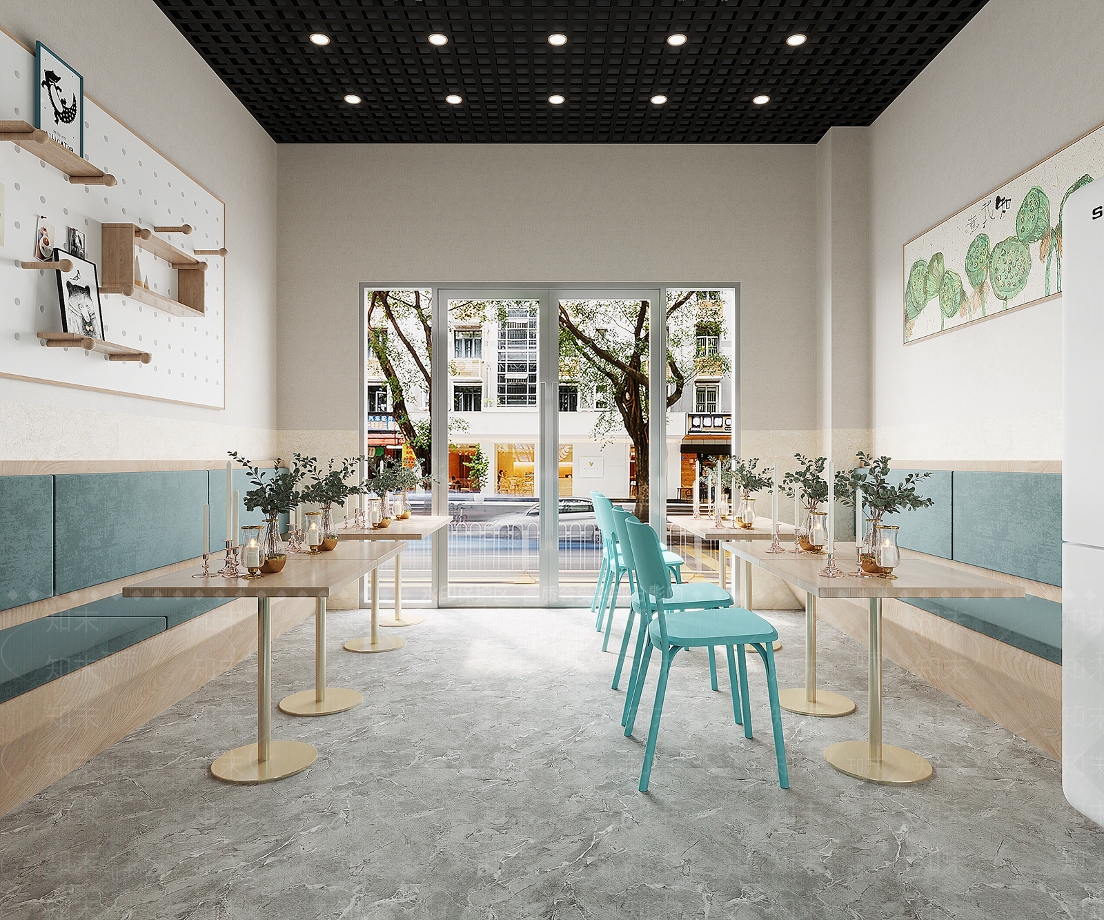 现代奶茶店3D模型下载【ID:1107035693】