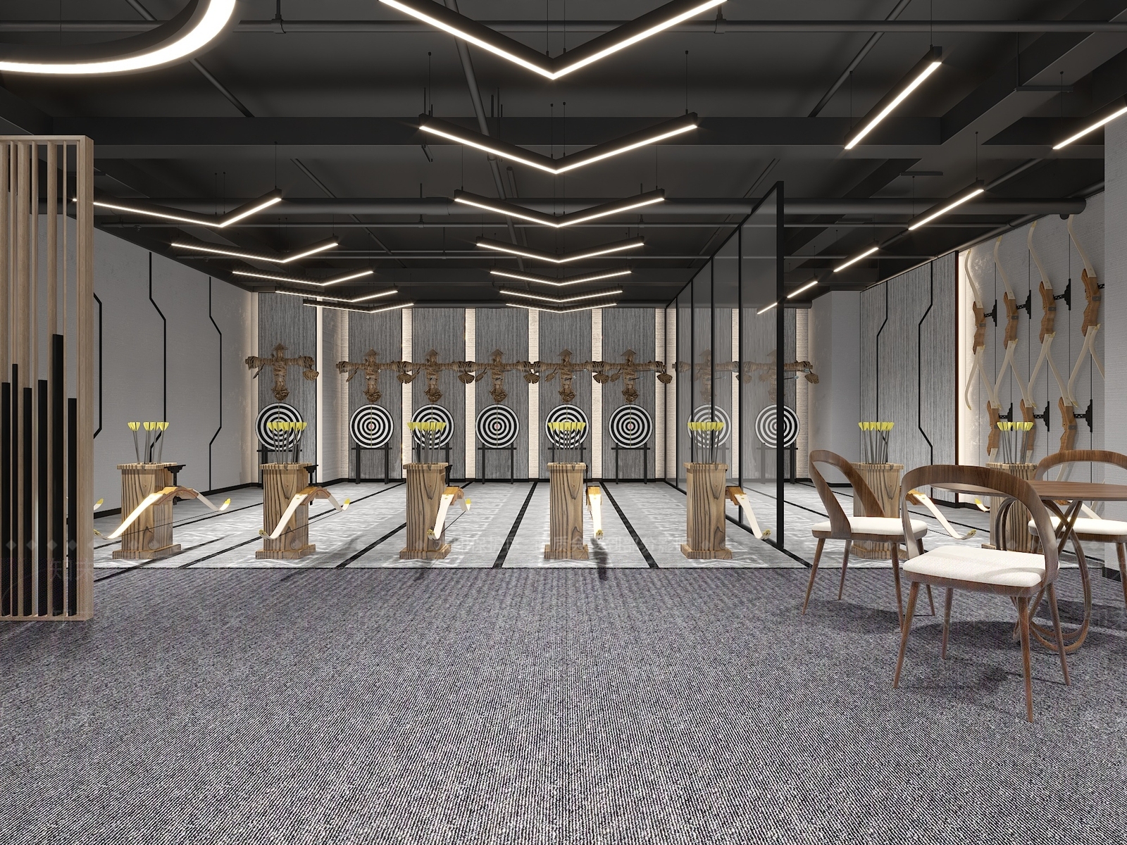 现代射箭馆3D模型下载【ID:1107054815】