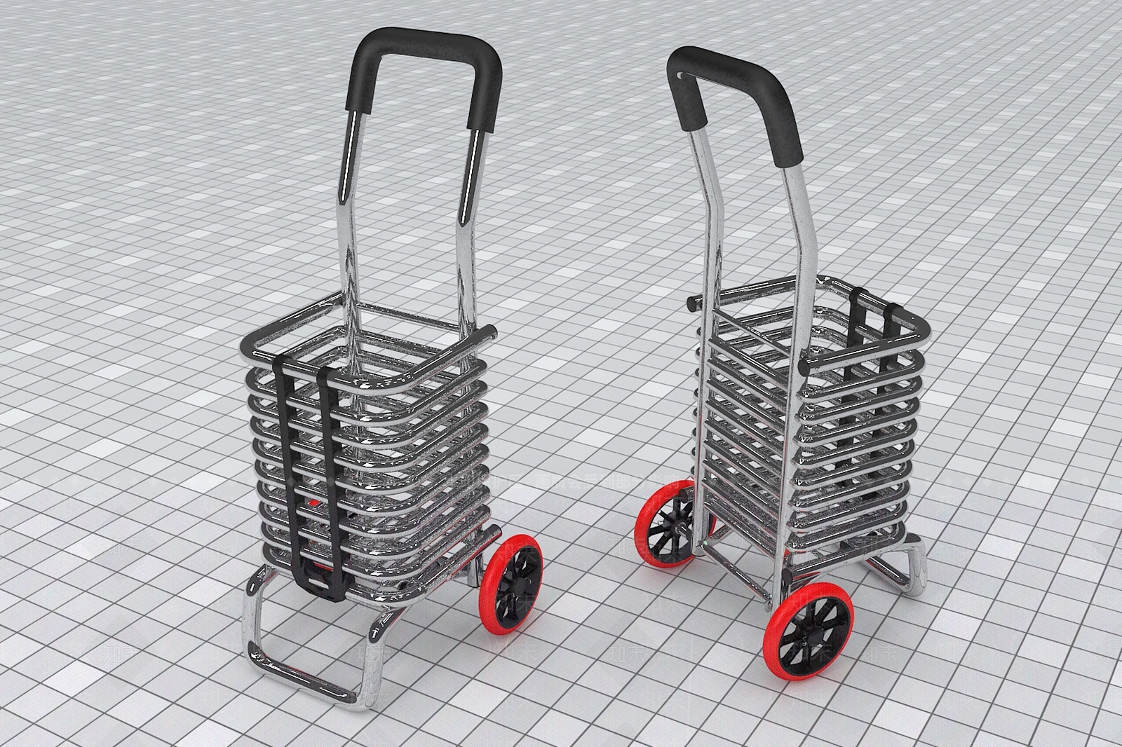 现代超市购物车3D模型下载【ID:1107040907】