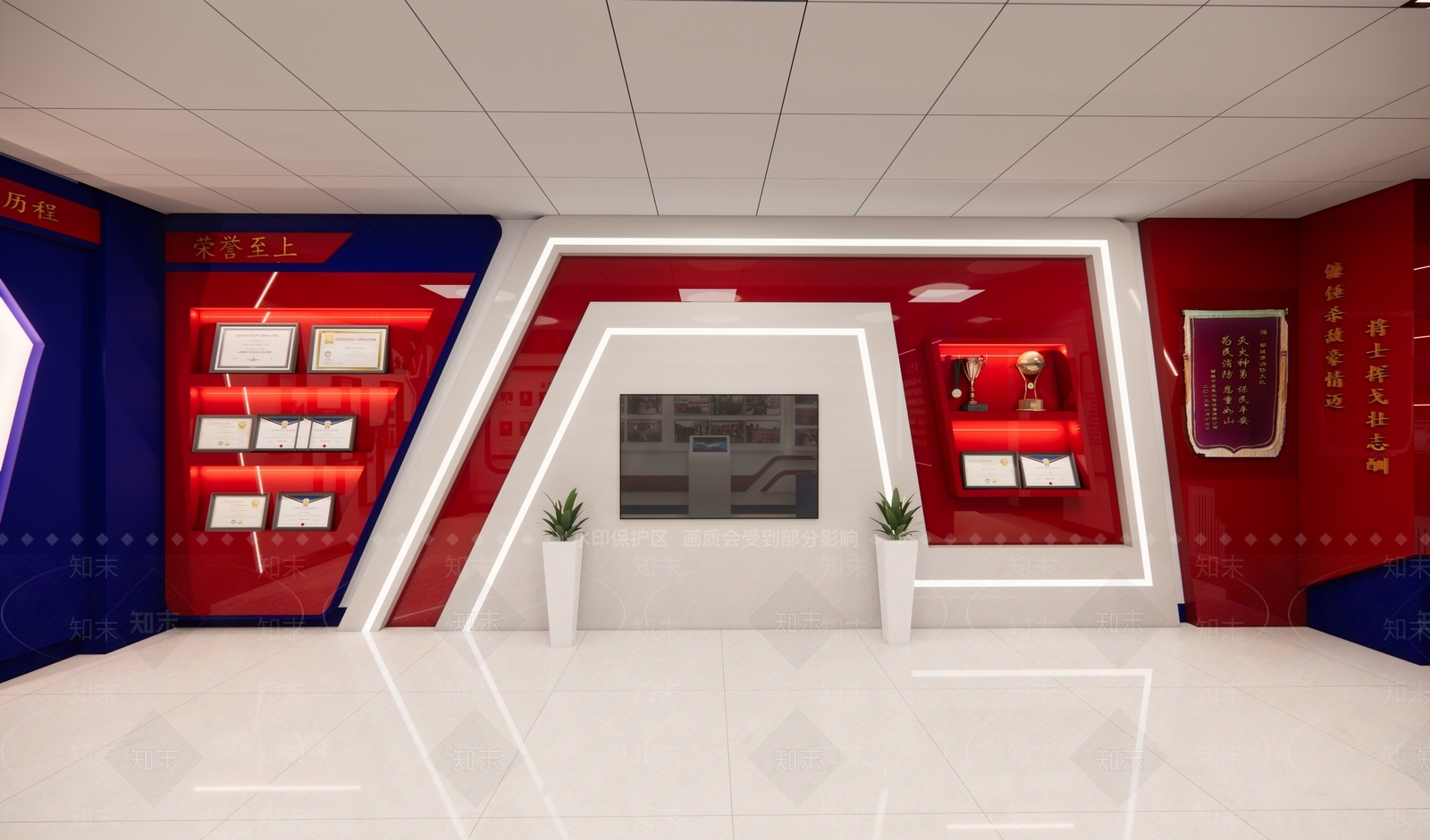 现代党建展厅SU模型下载【ID:1107042985】