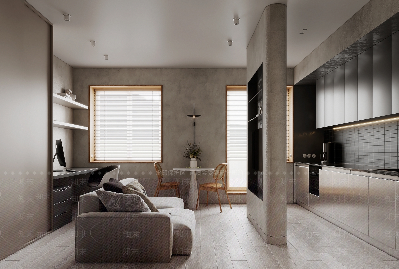 侘寂单身公寓3D模型下载【ID:1107045625】
