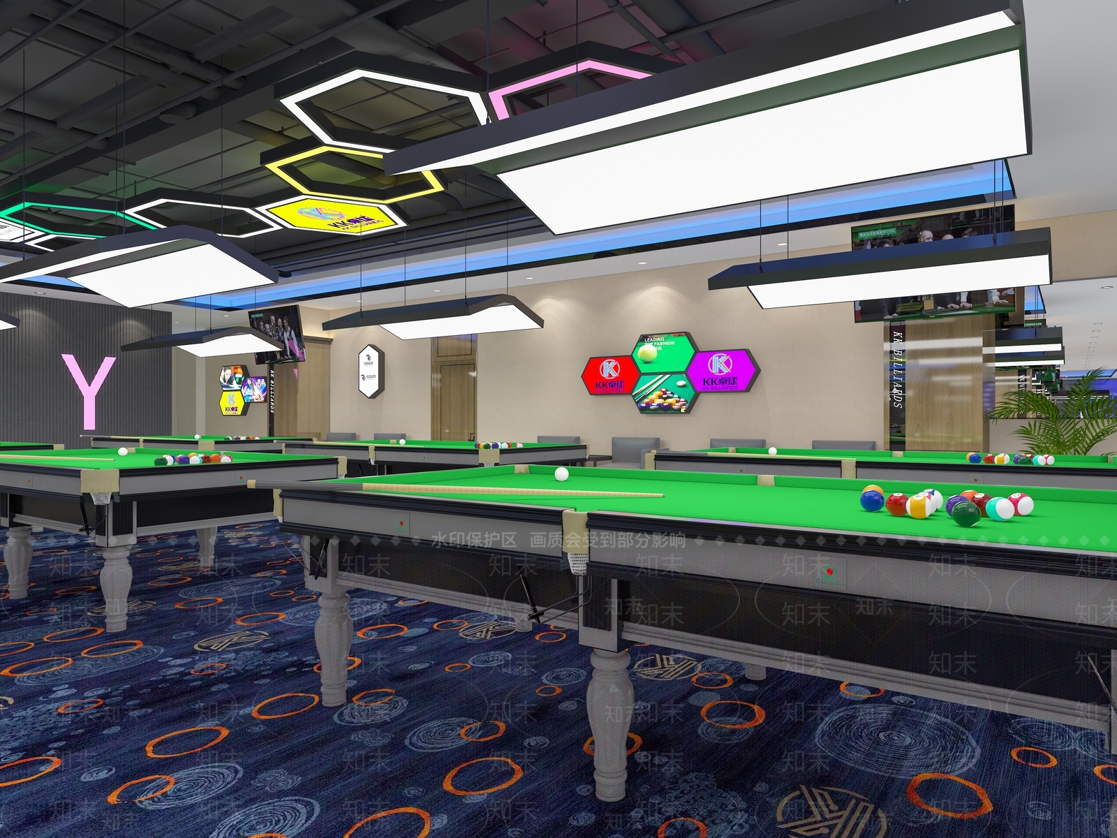 现代台球室3D模型下载【ID:1107052816】