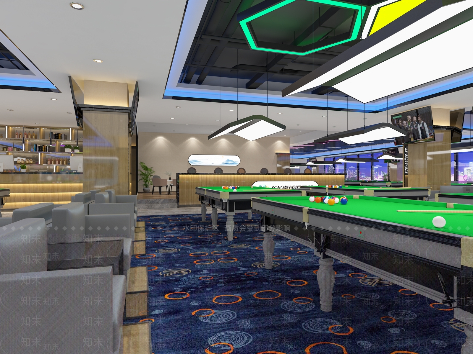 现代台球室3D模型下载【ID:1107052816】