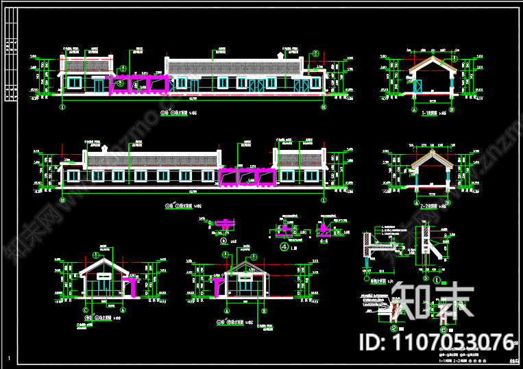 某地一层小房子建筑图设计cad施工图下载【ID:1107053076】