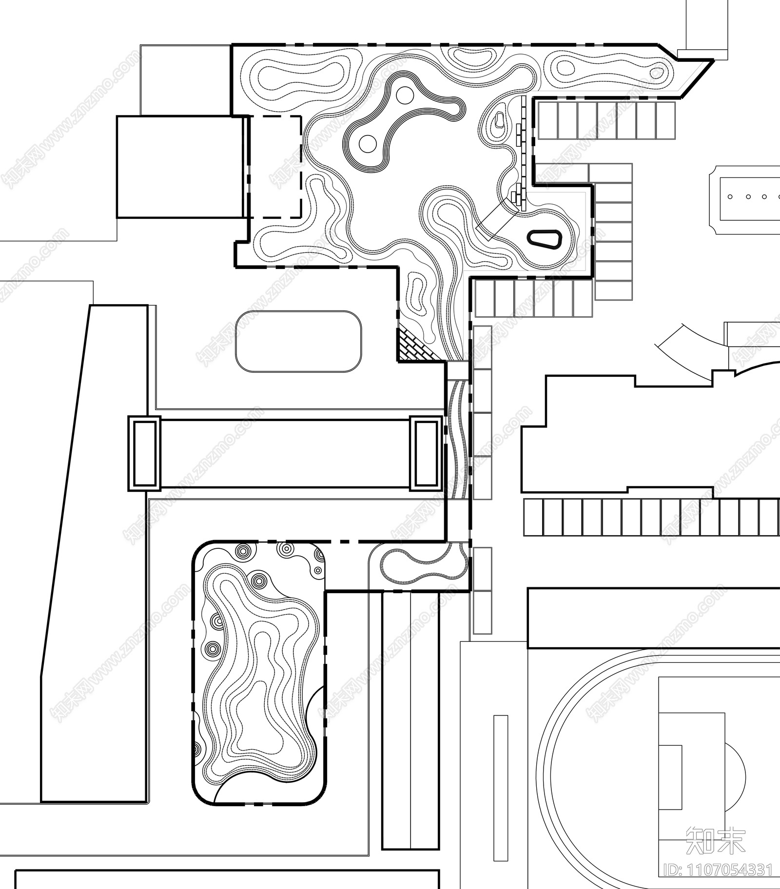 庭院水景观平面图施工图施工图下载【ID:1107054331】