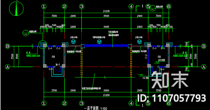 高庄花园北大门建筑图设计cad施工图下载【ID:1107057793】