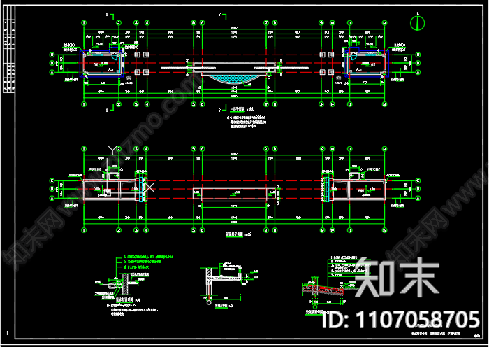 顺都浩诚电子科技有限公司南大门建筑图cad施工图下载【ID:1107058705】