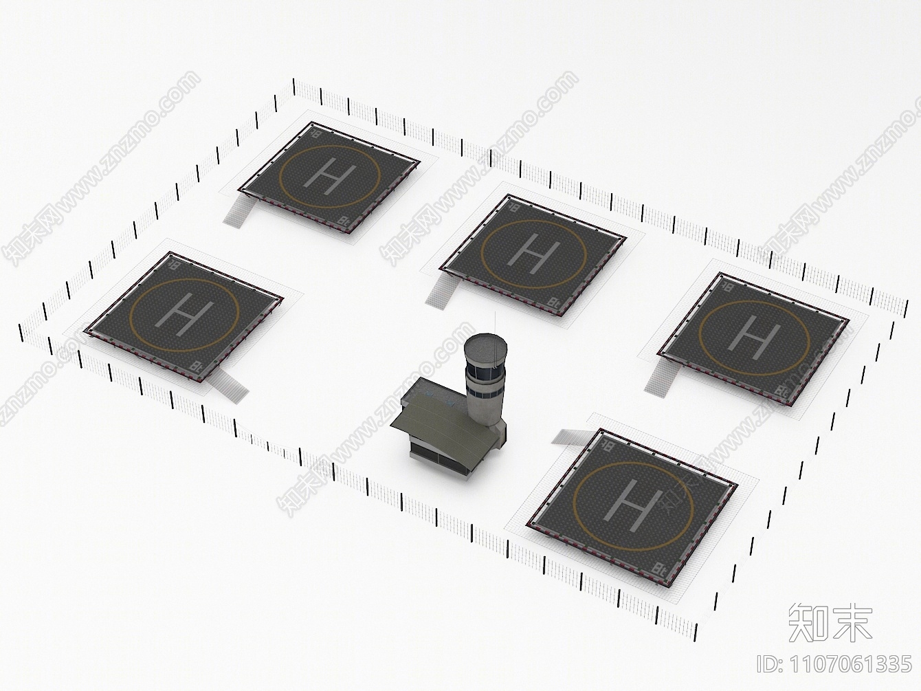 现代直升机停机坪3D模型下载【ID:1107061335】