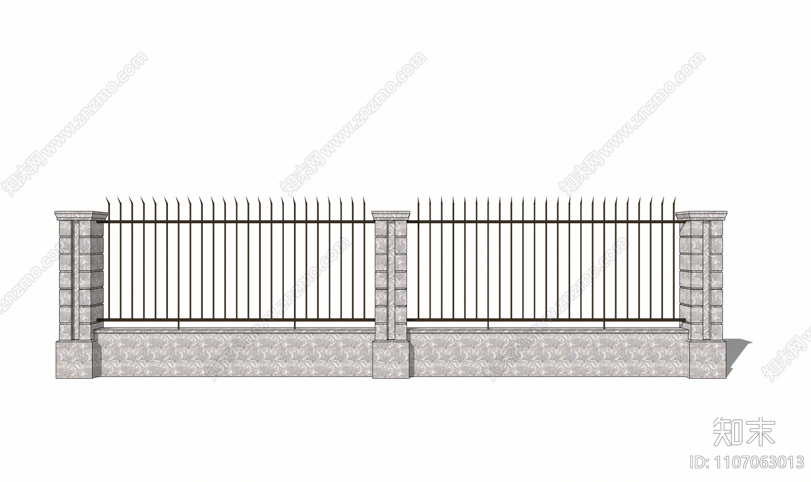 现代护栏SU模型下载【ID:1107063013】