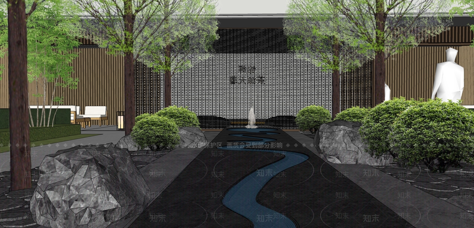 水景设施SU模型精品下载_SketchUp模型_知末网