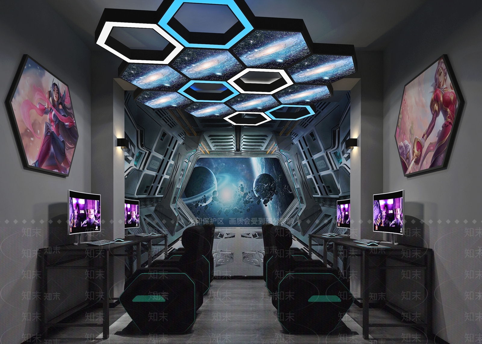 现代网吧网咖3D模型下载【ID:1107079285】
