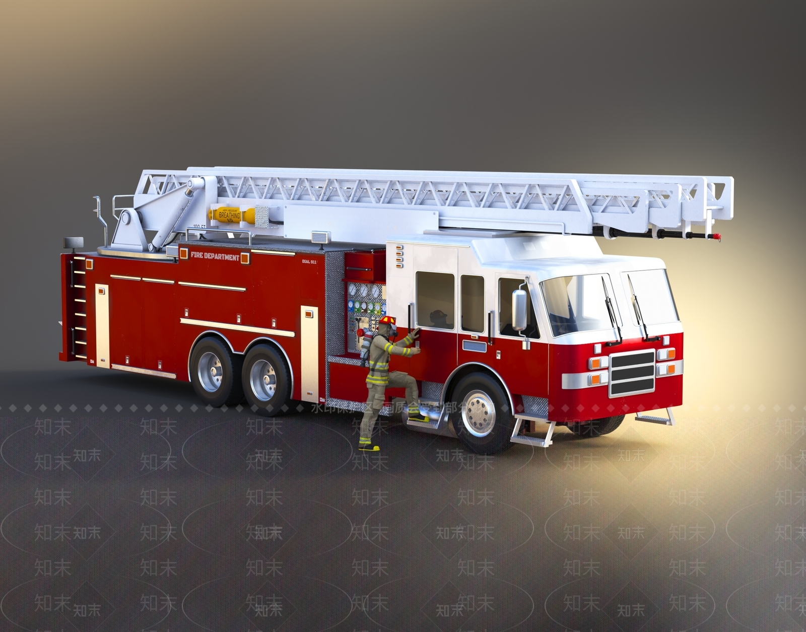 现代消防车3D模型下载【ID:1107079424】