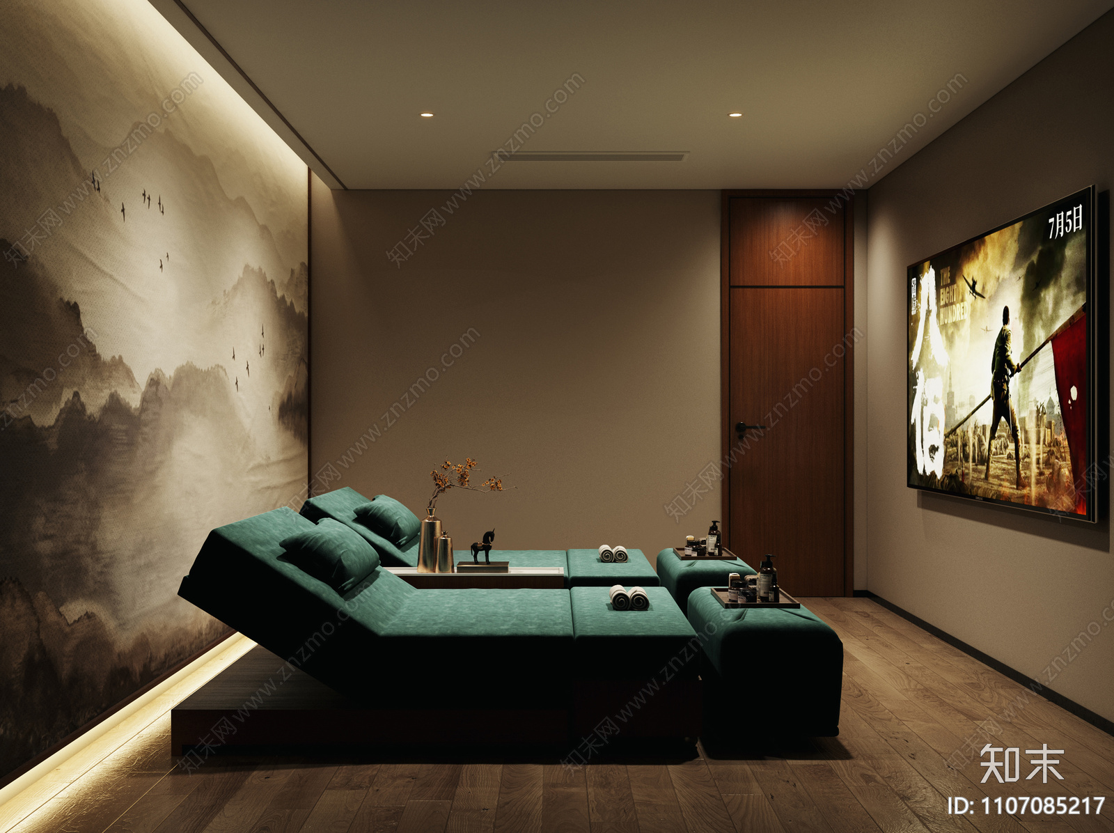新中式养生会所CADcad施工图下载【ID:1107085217】