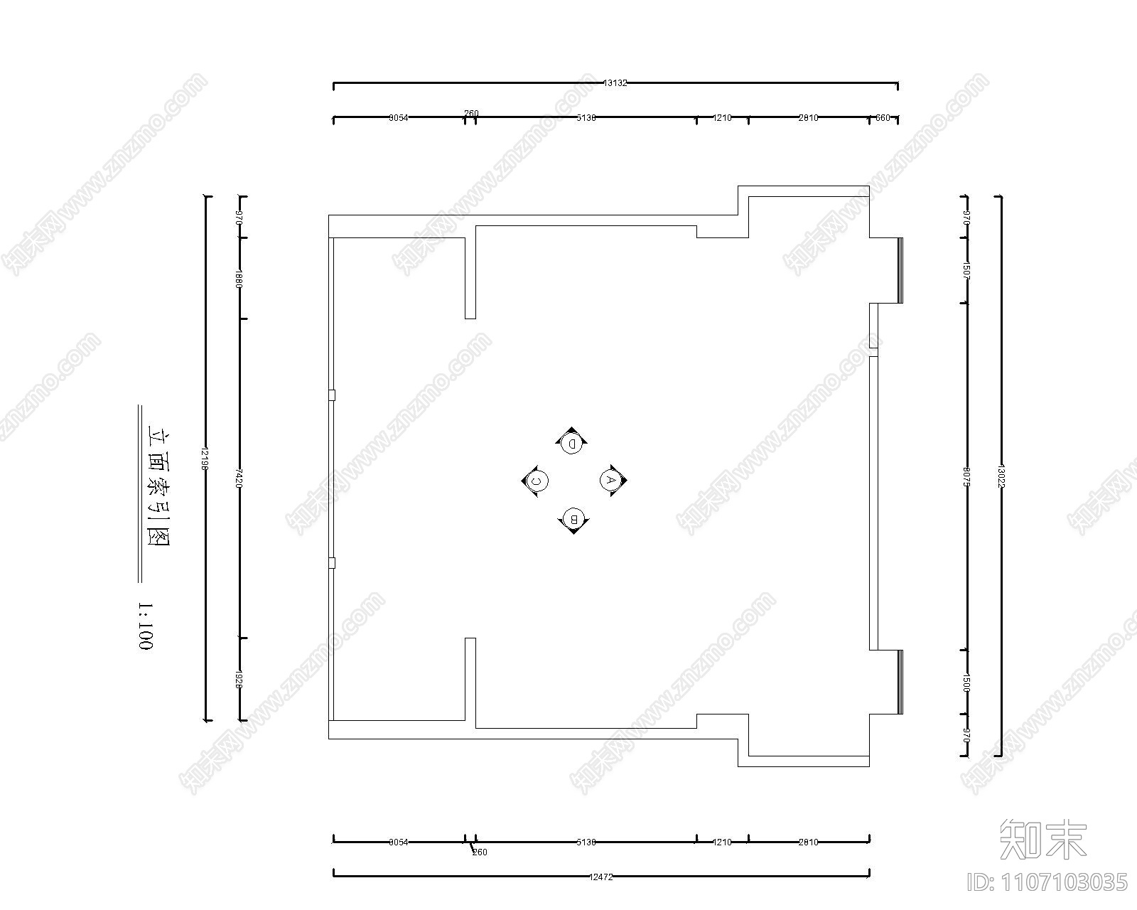一楼大厅设计cad施工图下载【ID:1107103035】