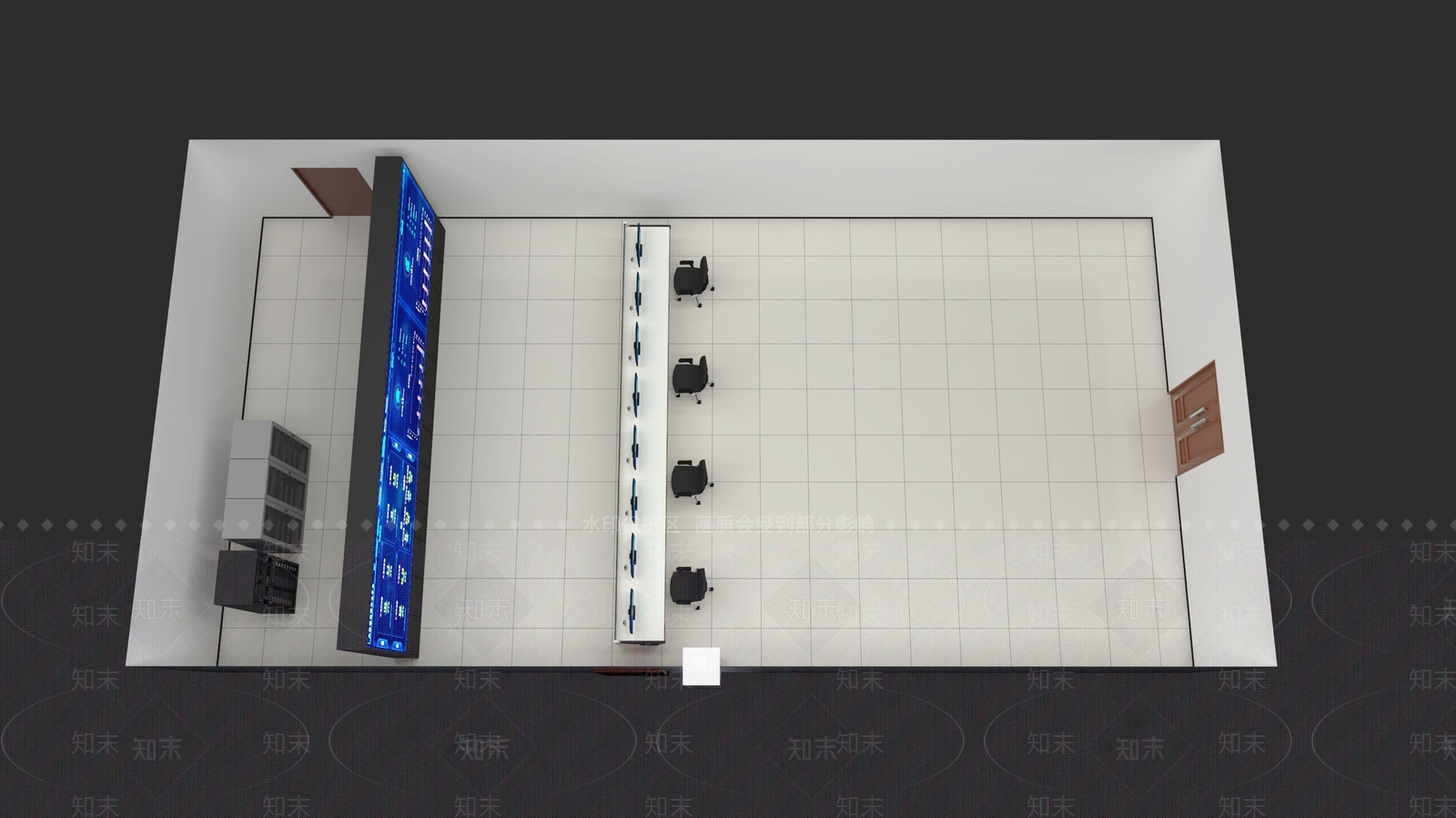 现代监控室SU模型下载【ID:1107110320】