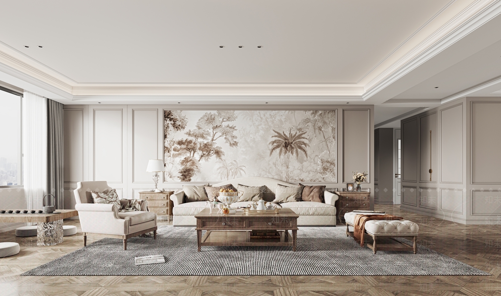 美式玄关3D模型下载【ID:1221492135】