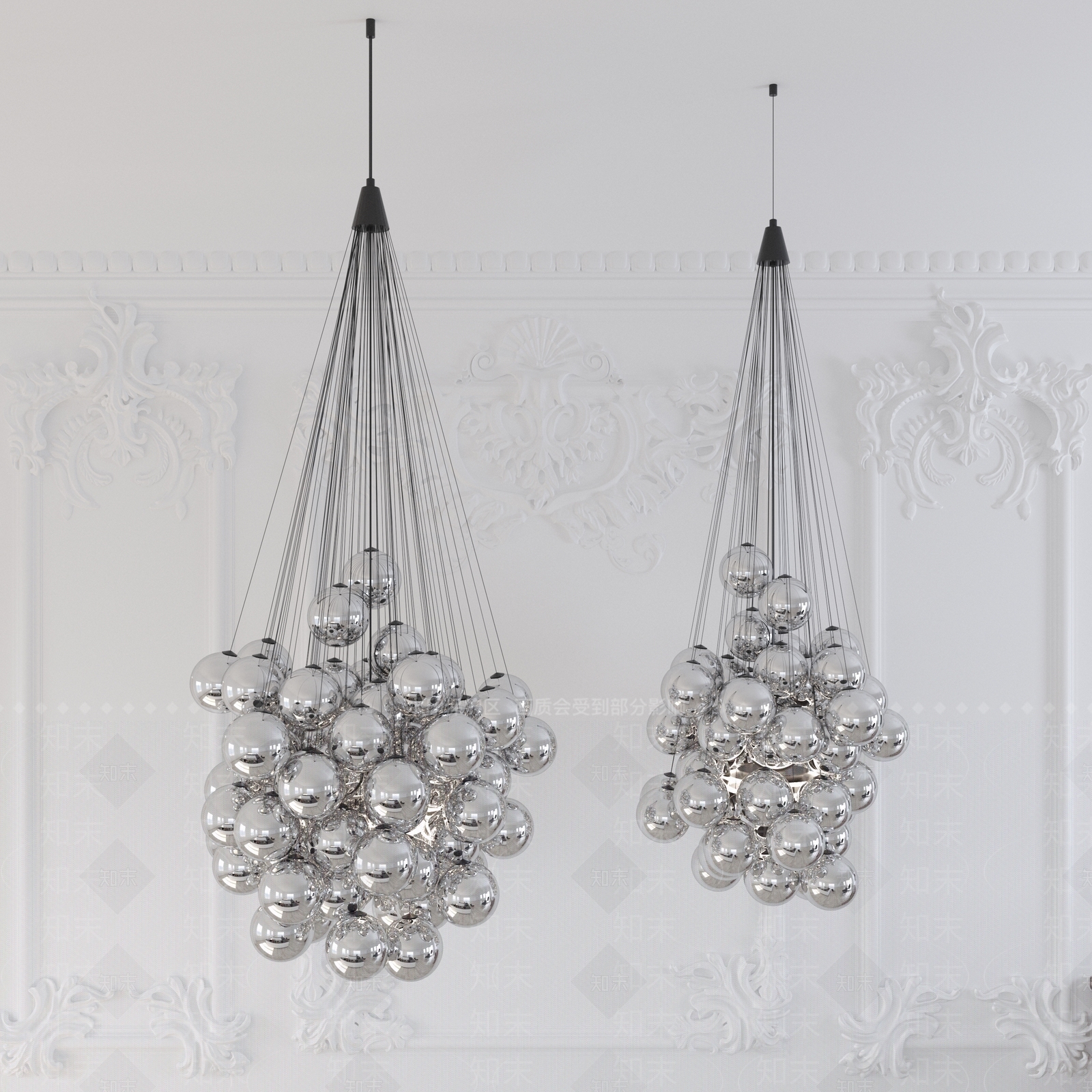 现代气球吊灯3D模型下载【ID:1107127094】