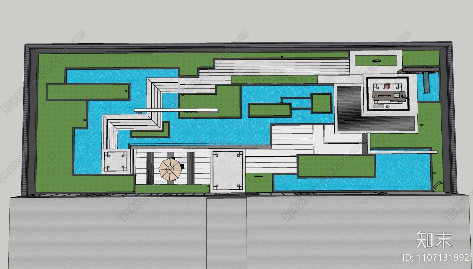 现代屋顶花园SU模型下载【ID:1107131992】