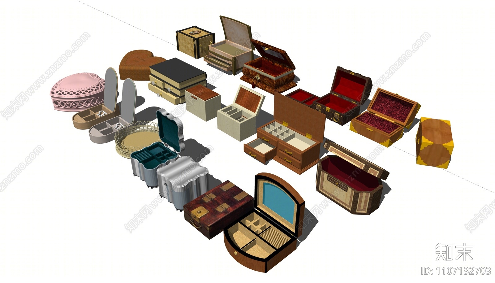 现代首饰盒SU模型下载【ID:1107132703】
