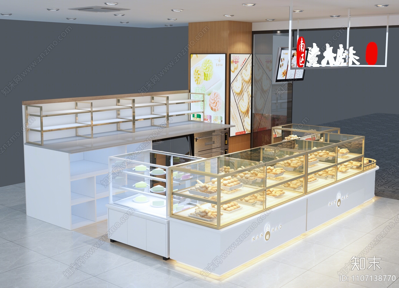 现代甜品面包店3D模型下载【ID:1107138770】