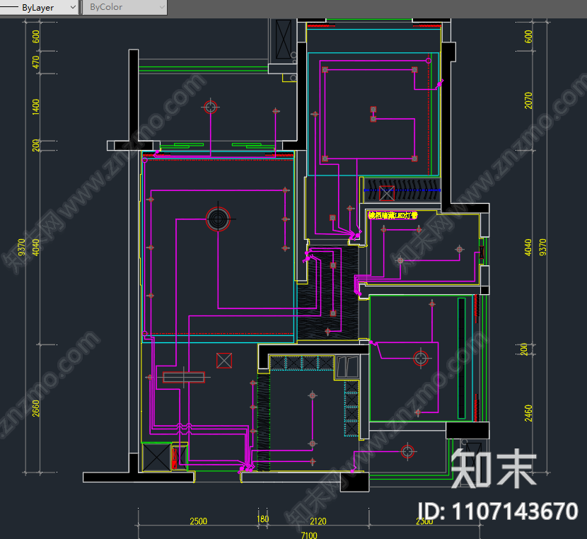 家装施工图CAD平面图和立面图施工图下载【ID:1107143670】