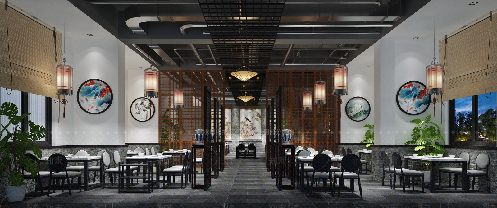 新中式火锅店3D模型下载【ID:1107154801】