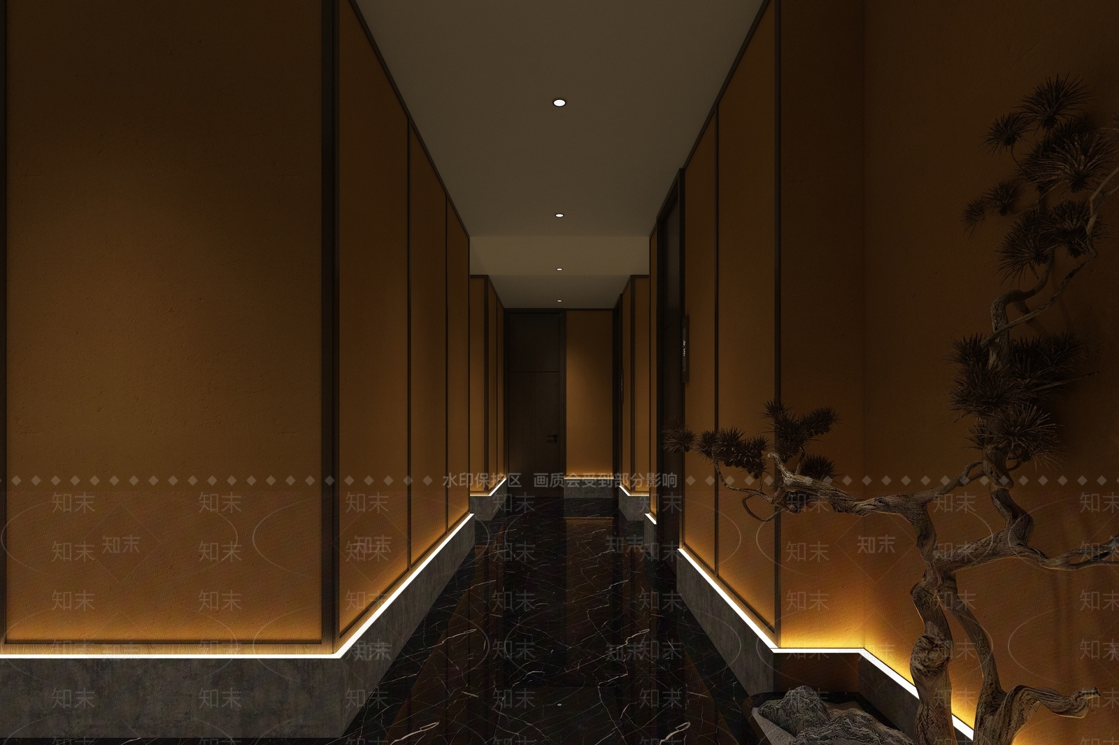 新中式洗浴中心大厅3D模型下载【ID:1107154972】