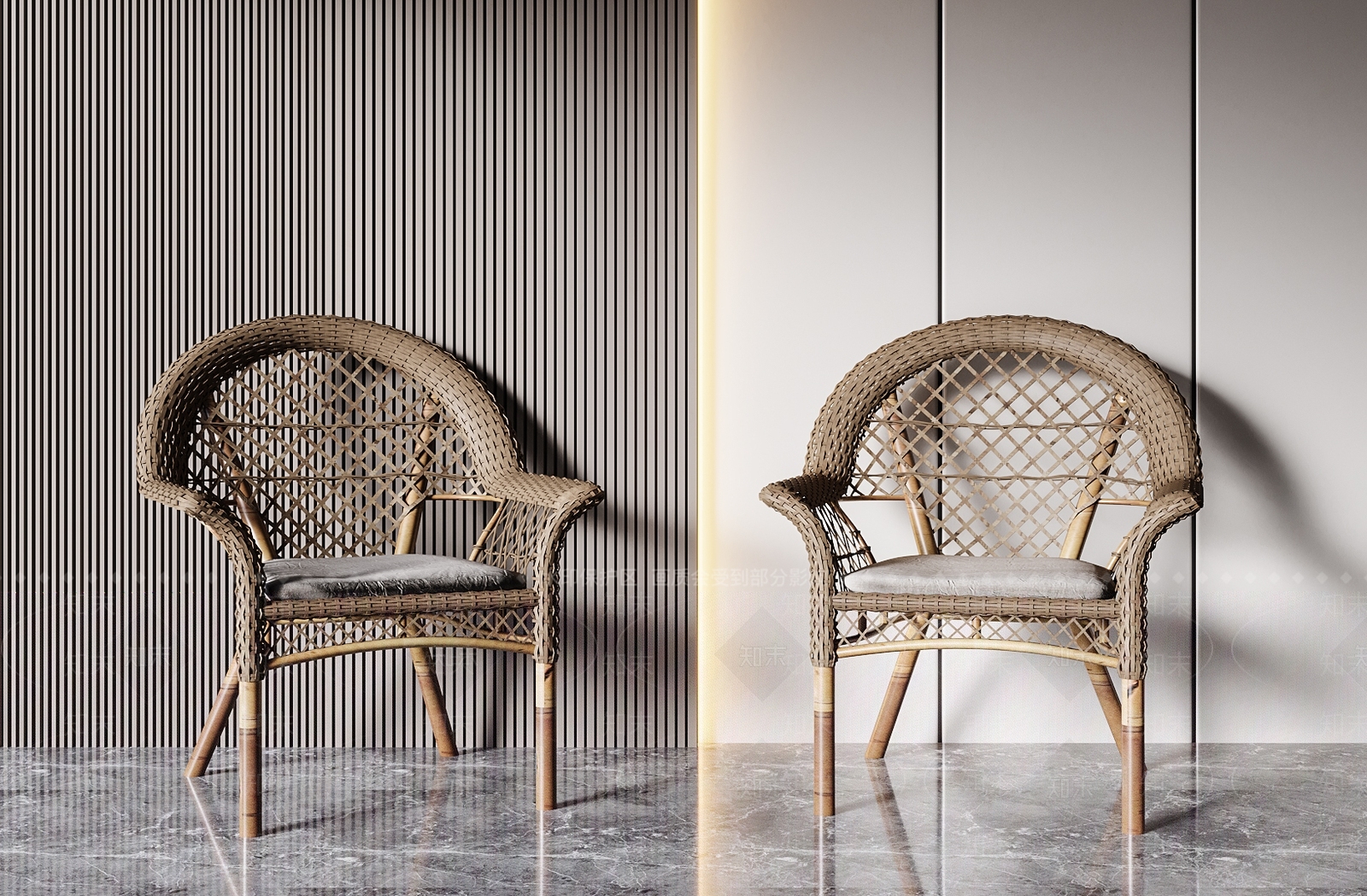现代休闲藤椅SU模型下载【ID:1107154977】