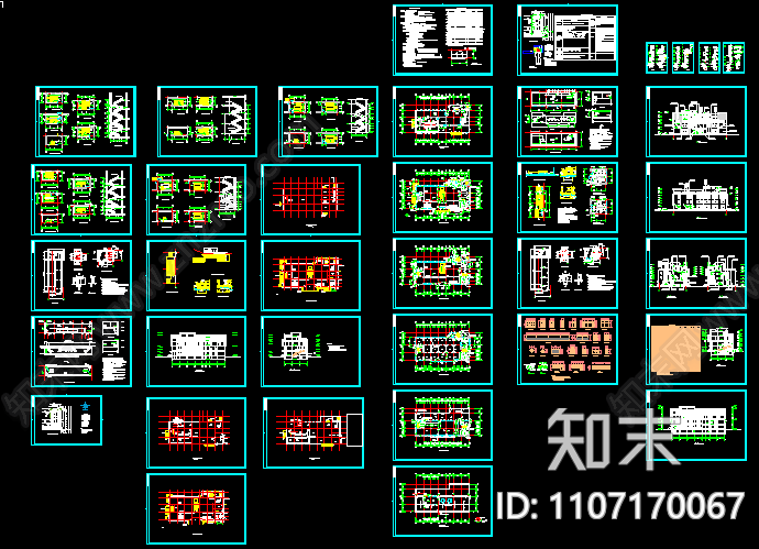 小区超市建筑cad施工图下载【ID:1107170067】