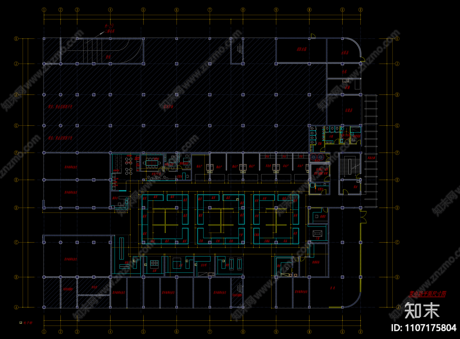 市场平面立面施工图下载【ID:1107175804】
