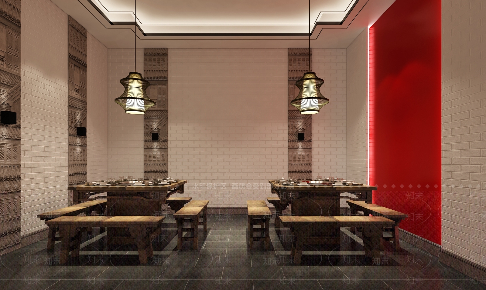 新中式火锅店3D模型下载【ID:1107563847】