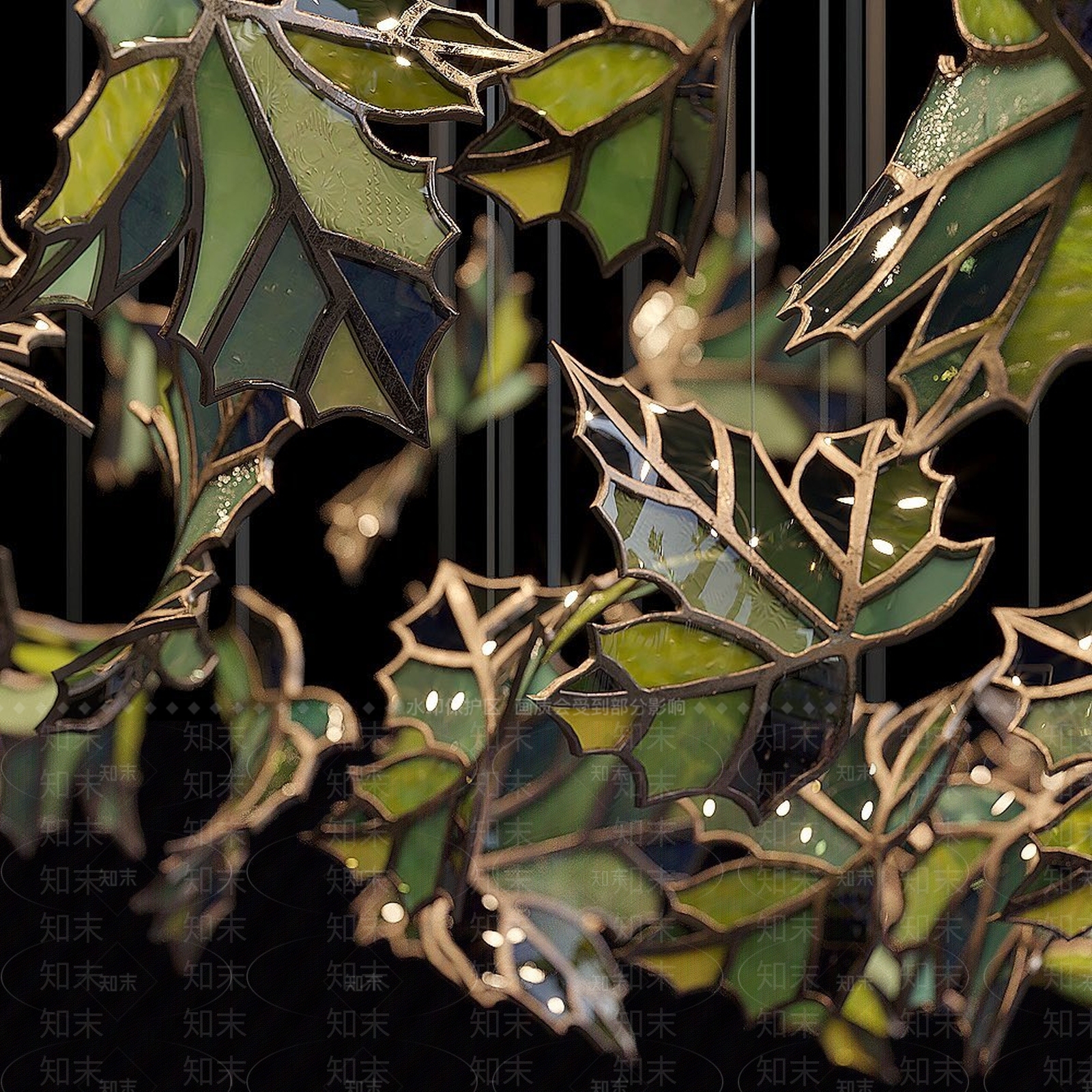现代枫叶装饰灯3D模型下载【ID:1107198881】