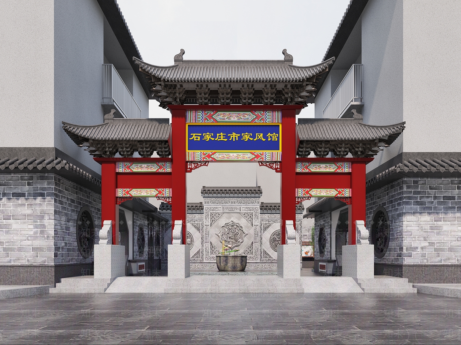 中式牌楼3D模型下载【ID:1107207997】