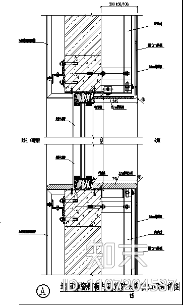 墙面搪瓷钢板与建筑防火窗收口详图施工图下载【ID:1107204537】