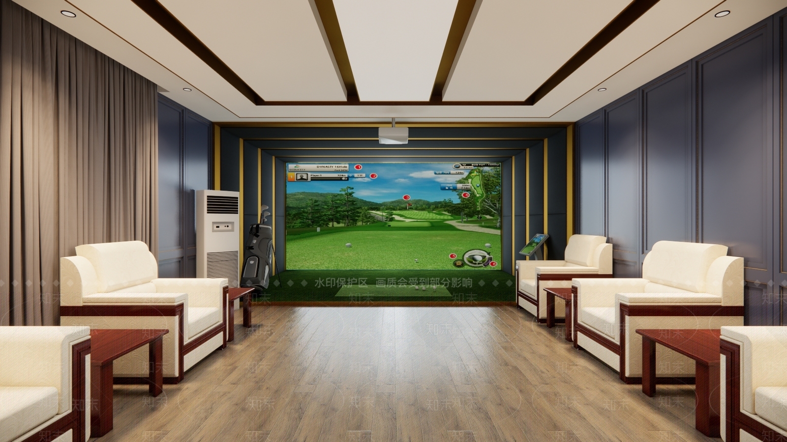 现代高尔夫室SU模型下载【ID:1107207646】