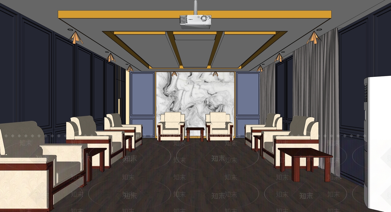 现代高尔夫室SU模型下载【ID:1107207646】
