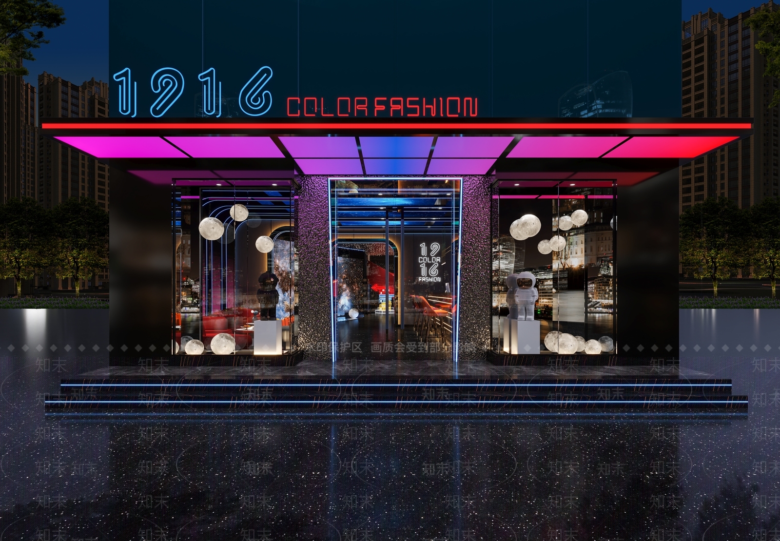 现代KTV门头门面3D模型下载【ID:1107219022】