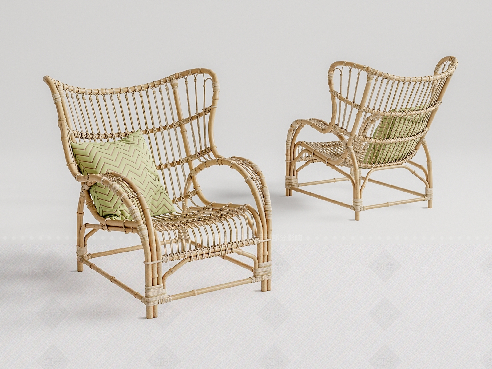 现代藤椅SU模型下载【ID:1107228274】
