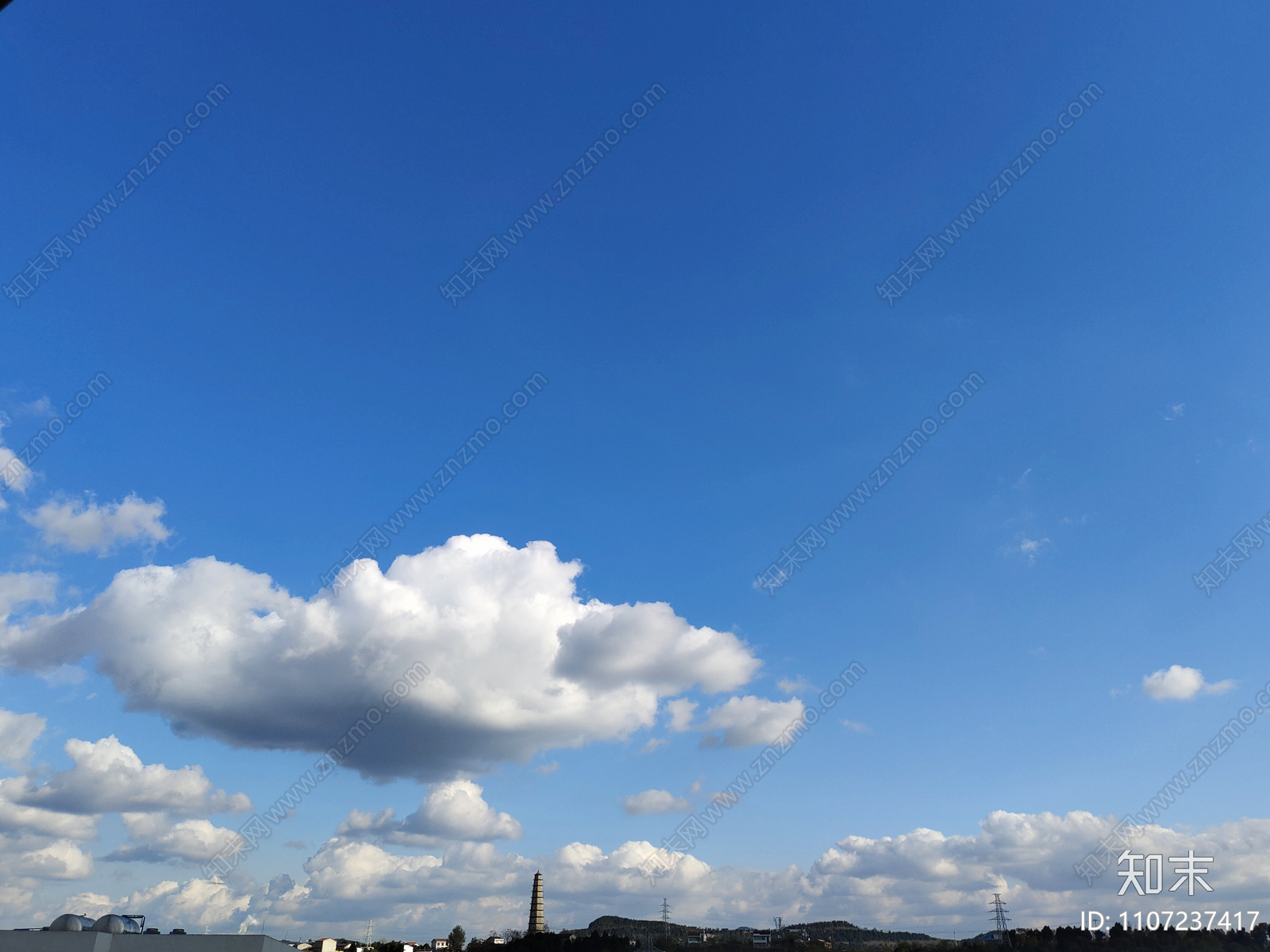 蓝天白云天空风景照贴图下载【ID:1107237417】