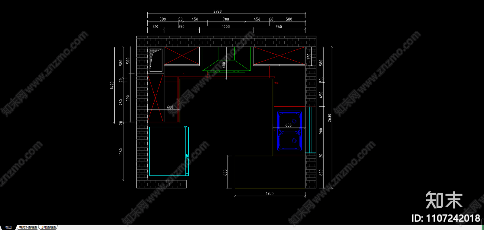 橱柜图纸施工图下载【ID:1107242018】