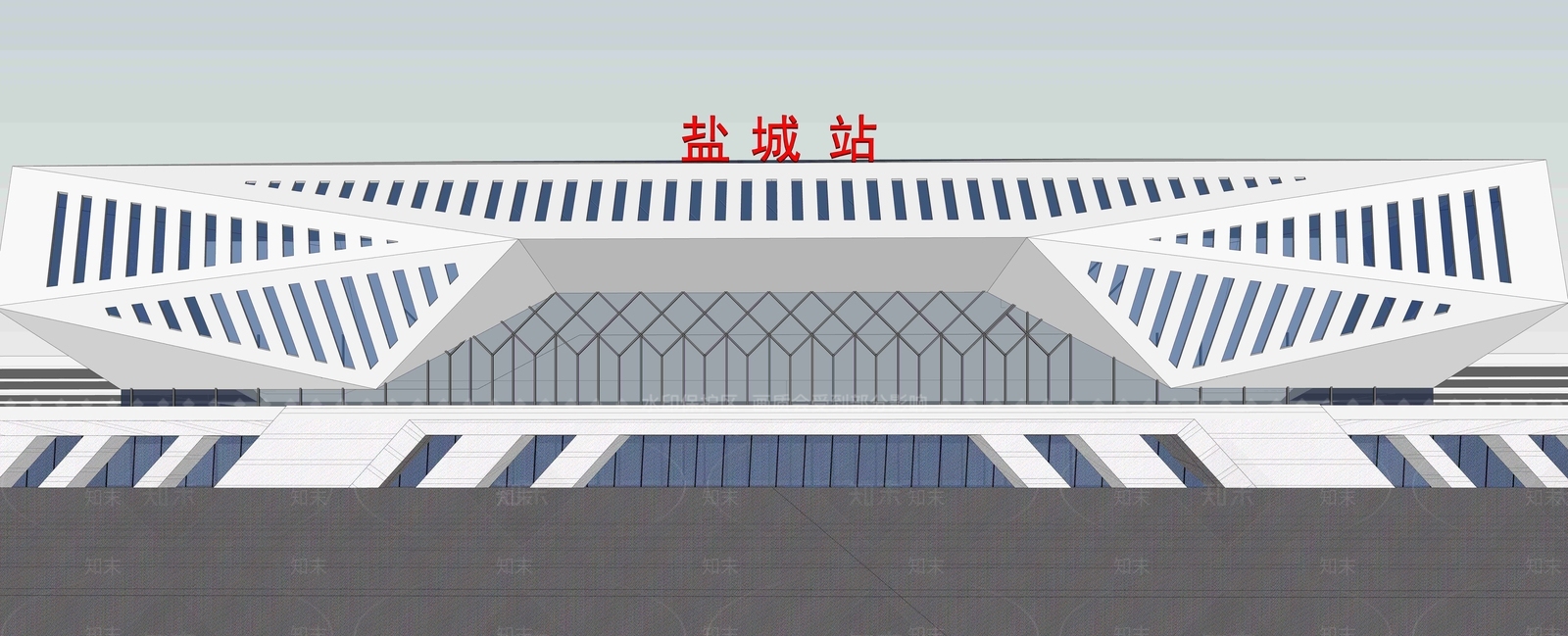 现代火车站SU模型下载【ID:1107246576】